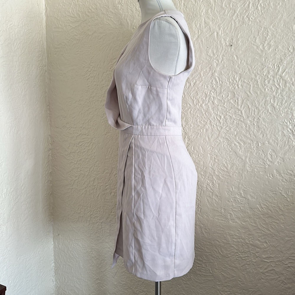 Topshop Pale Dove Gray Crossover Front Envelope Hem Dress  6 - Picture 6 of 16